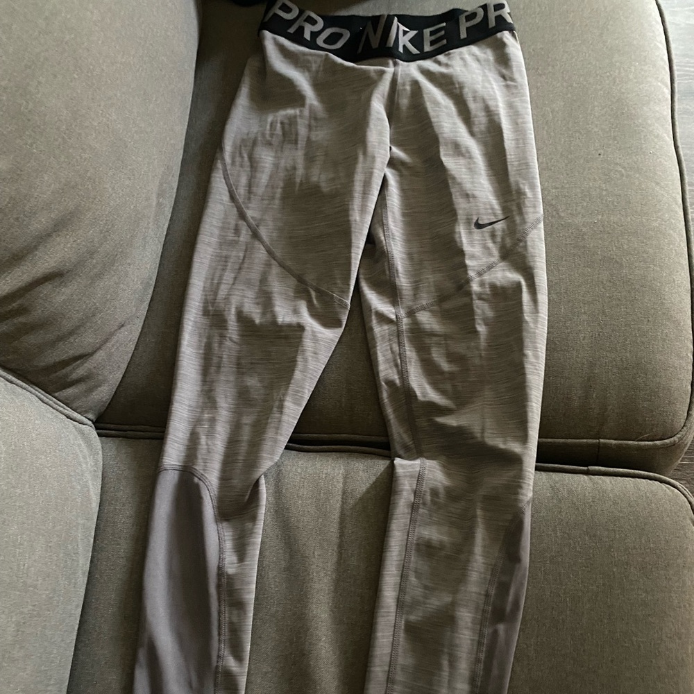 Nike Pro gray tights with mesh